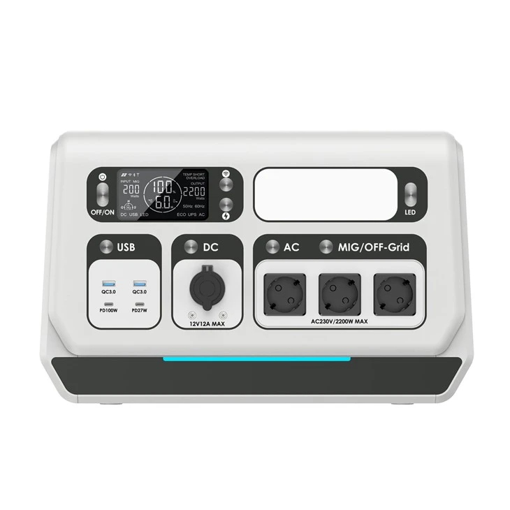 220V 2200W Portable Grid Connected Power Supply